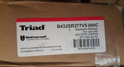 Universal triad electronic ballasts 277v 4 lamps f32t8  b432sr277v5 case of 6 for sale