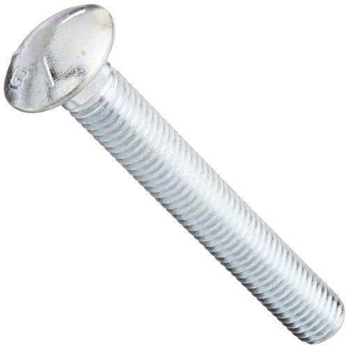 Steel Carriage Bolt, Grade 5, Zinc Plated Finish, Square Neck, Round Head, Meets