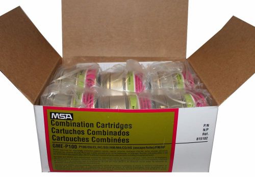 Msa gme p100 niosh combination respirator filter cartridges #815182 box of 6 for sale