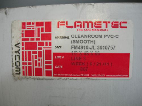 FLAMETEC CLEANROOM WHITE PVC-C PLASTIC SHEETS 1/2&#034; thick x 12&#034; x 12&#034;