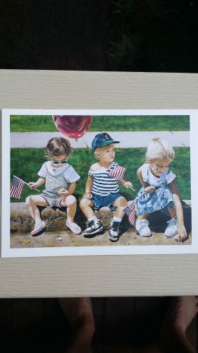 Greeting Card-- Parade and American Flag