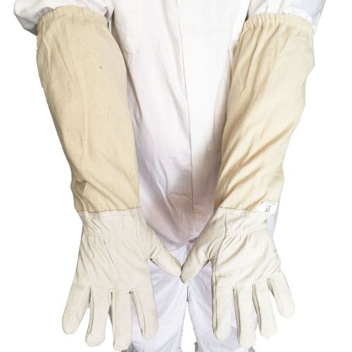 Protective Beekeeping Gloves Goatskin Bee Keeping with Vented Long Sleeves XL