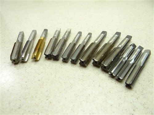 LOT OF 13 HSS TAPS 3/8-24NF TO 9/16-18NF HANSON OSG MORSE
