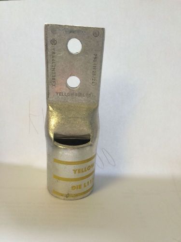 Burndy ya44l2nt38fx copper compression lug3/8&#034; stud, 1&#034; stud hole spacing for sale