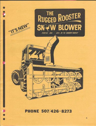 Equipment Brochure - Rugged Rooster - 296-30-10 Snow Blower - Schweiss (E3335)