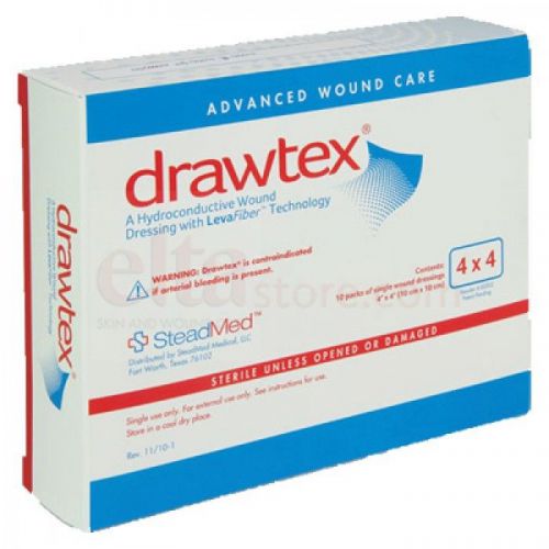 Drawtex Dressing with LevaFiber Technology: 4&#034; x 4&#034; - One Single Dressing &#034;EACH&#034;