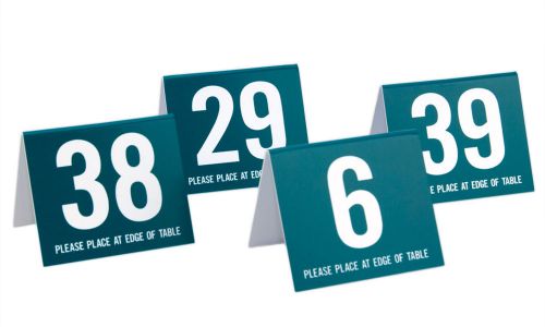Plastic Table Numbers - Set of 30 Mixed Numbers - Teal w/ white, Free shipping