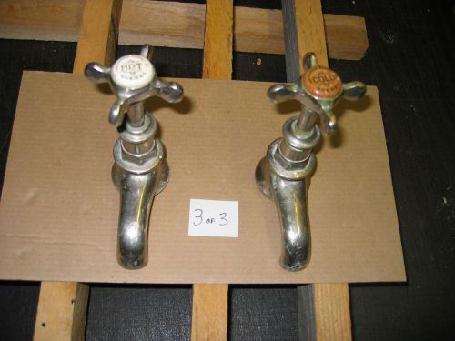Vintage Plumbing Faucets Separate Hot &amp; Cold @1920 Brass/Chrome 3 of 3