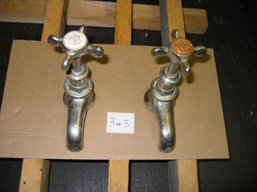 Vintage Plumbing Faucets Separate Hot &amp; Cold @1920 Brass/Chrome 3 of 3