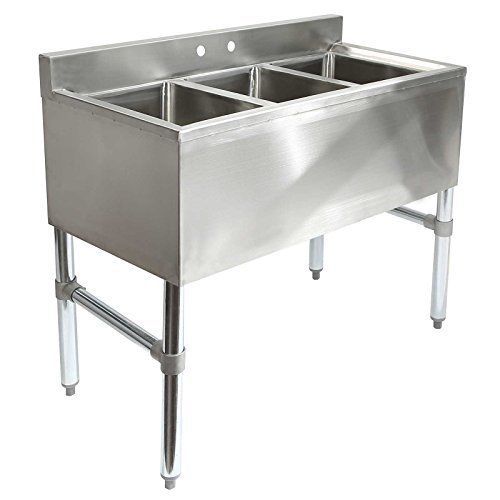 Compartment Stainless Steel Underbar Sink Washing Water Restaurant Kitchen Gear