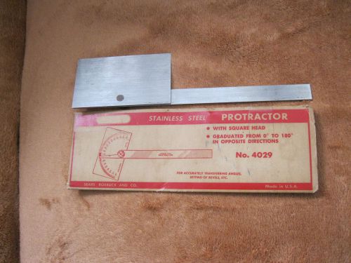 VINTAGE STAINLESS STEEL PROTRACTOR, CRAFTSMAN, SEARS ROEBUCK AND CO. NO. 4029