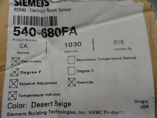 SIEMENS 540-680FA Room Sensor  Beige Thermostat Temperature