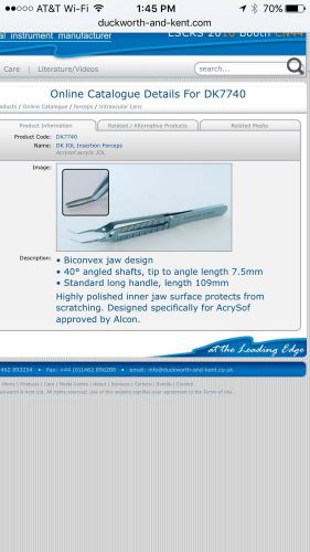 Duckworth &amp; Kent DK7740 DK IOL Insertion Forceps