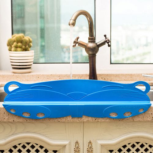 Flexible Kitchen Sink Water Splash Guard Water Spitting Baffle Board Blue