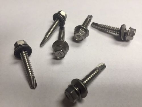 14 x 1&#034; hex teks with neoprene washers stainless steel 500 count for sale