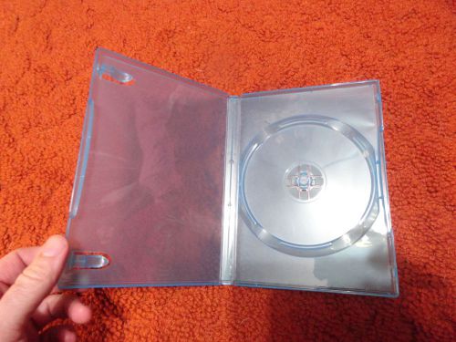 Lot of 10 STANDARD 14mm Clear Blue DVD Single Disc Replacement Cases