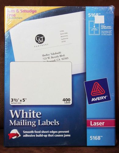 Avery White Laser Printer Mailing Labels No 5168 Size 3-1/2&#034; x 5&#034; 4 Labels Sheet