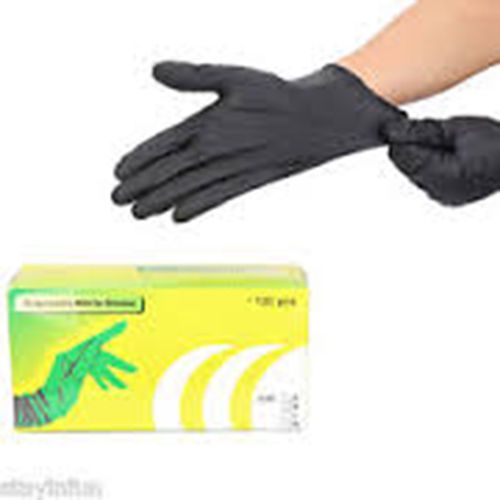 Professional 100pcs Black Tattoo Silicone Disposable Nitrile Gloves  -  BLACK