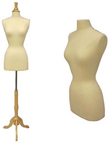 Manikin White Female Dress Form Body Display Dress Studio Triple Wooden Base New