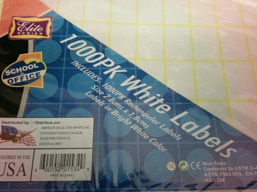 1000 White Rectangular Labels, 1.7cms x 1.9cms Blank Price Tags GARAGE SALES