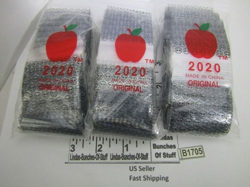 3 bags of 100 2m 2&#034;x2&#034; plastic zip seal all 3 black alien heads new b1705 for sale