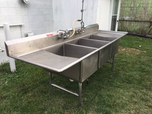 3 basin stainless steel sink