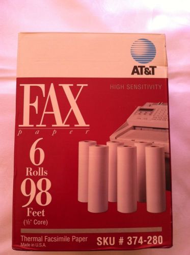 Lot 6 rolls fax paper 98&#034; feet SKUu#374-280 AT &amp; T New