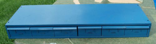 Blue Steel 6 Drawer Industrial Cabinet Parts Bin 34&#034; x 11&#034; x 4&#034;