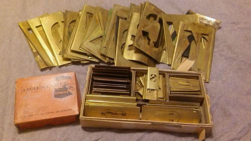 Vintage reeses adjustable lockedge brass stencils large mixed lot various sizes for sale