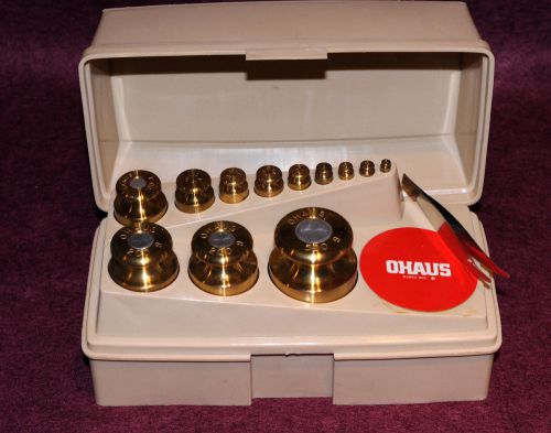 Set of Ohaus brass balance weights (metric)