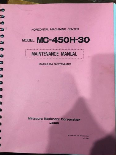 Matsuura System MX3 Maintenance Manual