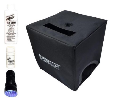 Glo box kit with glo germ gel, powder, 21 led uv flashlight &amp; folding box for sale
