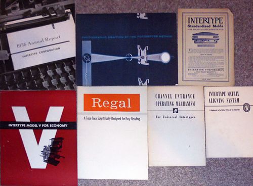 -Rare- Vintage -Intertype- Industrial Commercial Printing Catalog/Brochure Lot