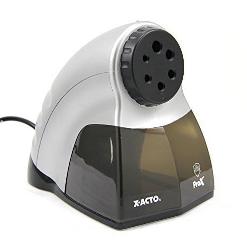 X-ACTO ProX Electric Pencil Sharpener With SmartStop, Gray And Black