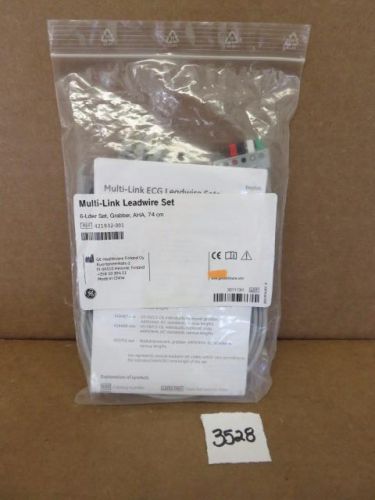 GE 421932-001 Multi-Link Leadwire Set- 6 Lead with Grabber Ends, AHA, 74cm *New*