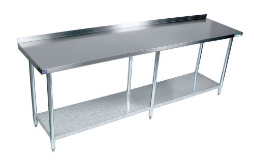 Commercial stainless steel work prep table heavy duty 24&#034; x 84&#034; with backsplash for sale