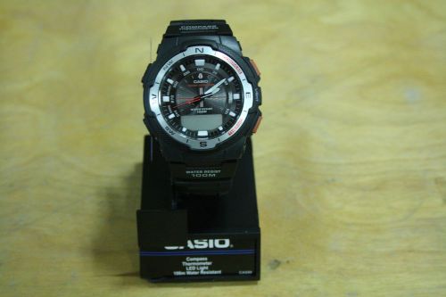 Casio twin sensor, digital compass thermometer, black/silver face(needs battery) for sale