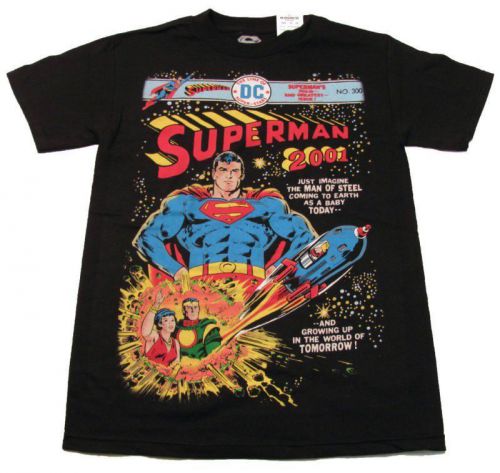 New Rare Dc Comics Mens S Superman Tee Shirt Black Design T-Shirt S To 5XL
