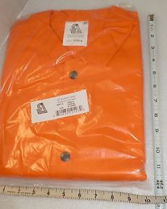 30&#034; 9 oz flame resis cotton welders shirt jacket mens xl orange weld lite 1040-x for sale
