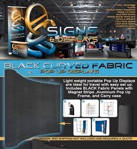 Curved BLACK Fabric Pop Up Trade Show Display with Carry case