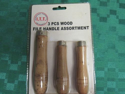 3 PC Wood File Handle Assortment - NEW - FREE SHIPPING !!