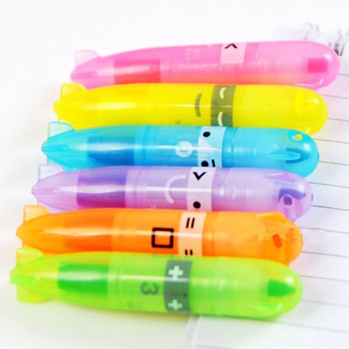 6pcs Stationery Mini Cute Boat Highlighter Fluorescent Pen Marker Set Gift