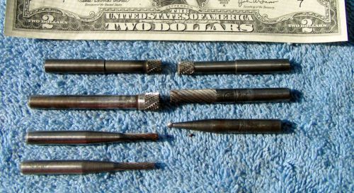LOT OF 7 MACHINIST TOOLS LATHE MILL MACHINIST ROTARY BURR GRINDING CUTTING BITS
