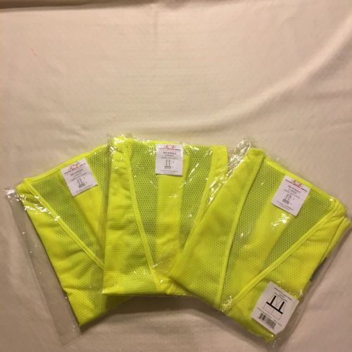 3) pip safety vests 302-702-ly/lclass2 level2 traffic hunting construction lg for sale