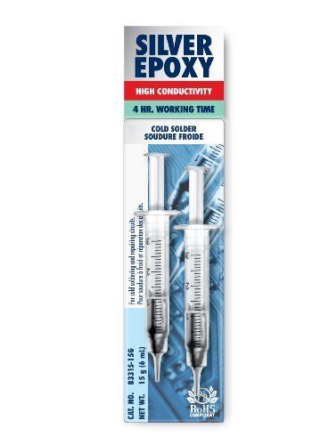 MG Chemicals 8331S Two-Part Silver Epoxy Adhesive, High Conductivity, 4 hr. 15 g