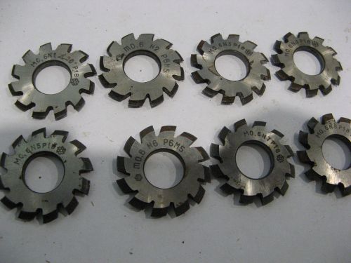 Set m0,6 n1-n8 (8 pcs) hss module involute gear cutters pa 20 deg new ussr for sale