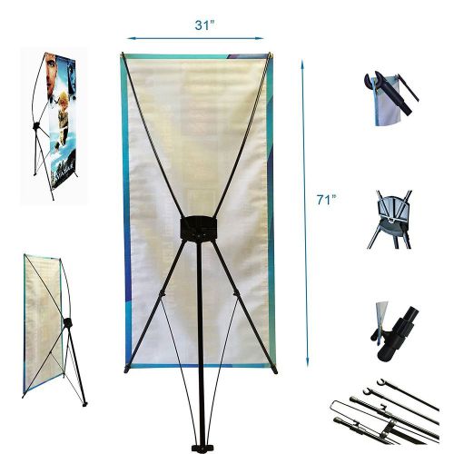 TheDisplayDeal Banner Stands for Grommeted Banners in 2 Sizes (31&#034;X71&#034; 1pc)