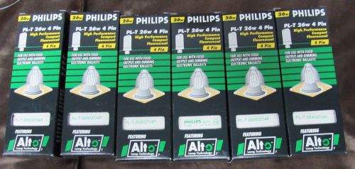 Lot Of (6) Phillips PL-T 26W 4 Pin High Performance Compact Fluorescent