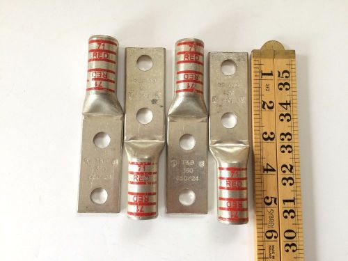 T&amp;b compression terminal red #71 350 mcm copper 2 hole lot of 4 for sale