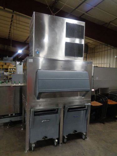 Hoshizaki 1867lb air-cooled crescent cuber ice machine with bin. for sale